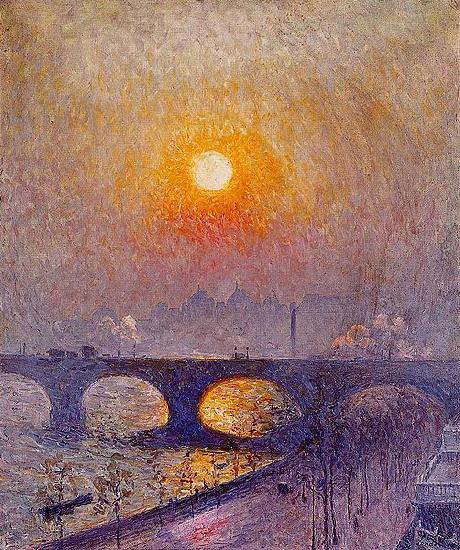 Emile Claus Sunset over Waterloo Bridge